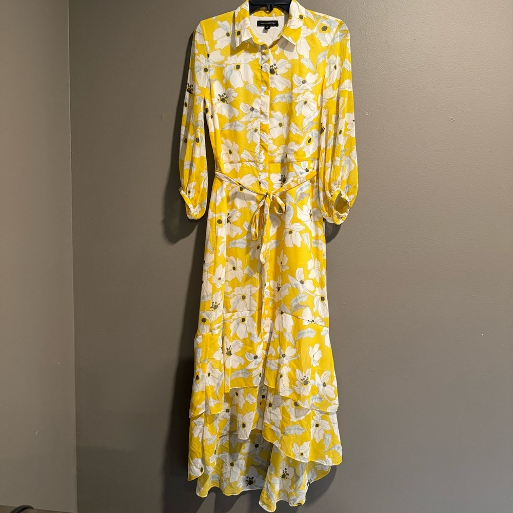 Banana Republic Yellow Floral Maxi Dress